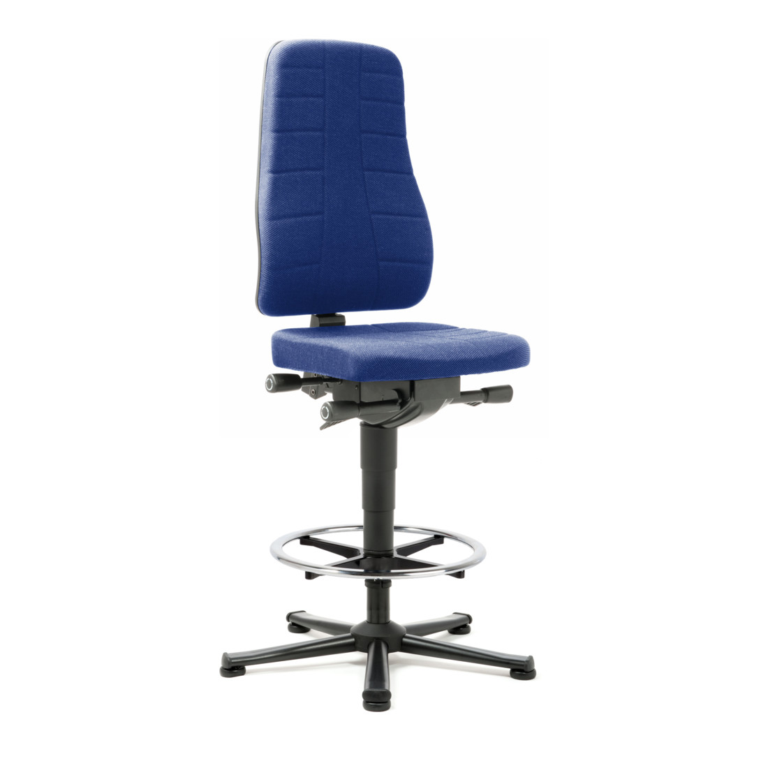 All-In-One Highline siège haut sur patins Bimos, rembourrages en tissu bleu