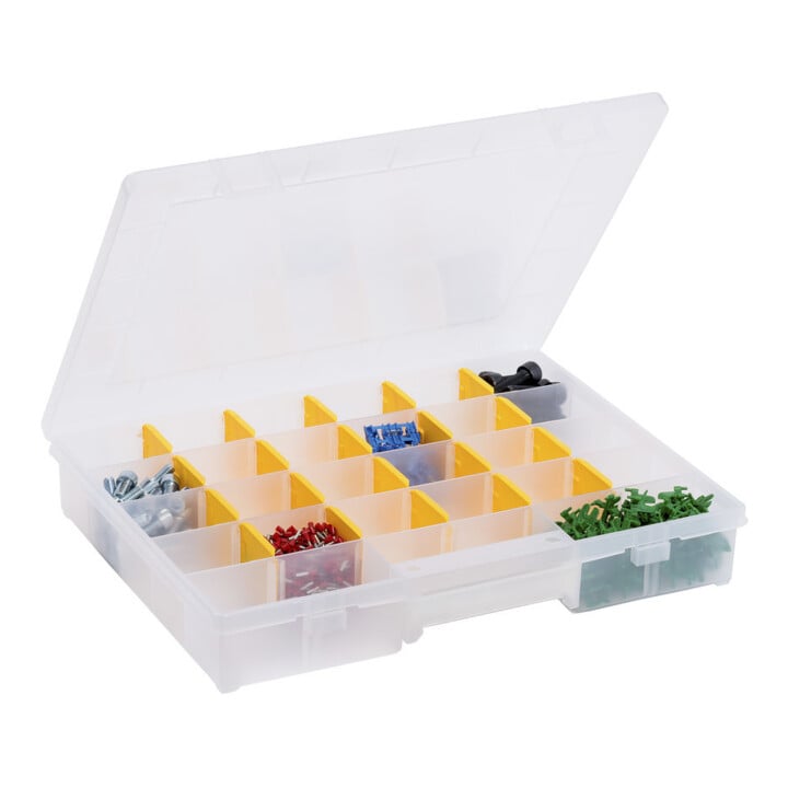 Allit Boîte de rangement Basic 37/7-20 avec 20 séparateurs flexibles transparent