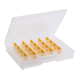 Allit Sortimentskasten Basic 37/7-20 mit 20 flexiblen Trennstegen transparent