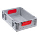 Allit Transportstapelbehälter L400xB300xH120mm grau PP geschlossener Griff rot-1