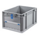 Allit Transportstapelbehälter L400xB300xH220mm grau blau PP m.Klappscheibe-1