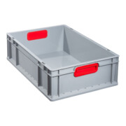 Allit Transportstapelbehälter L600xB400xH170mm grau PP geschlossener Griff rot
