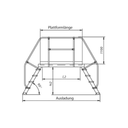 Günzburger Aluminium-Überstieg 60° zweiter Handlauf