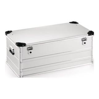 Aluminium kist L902xB495xH380mm 140l met klepsluiting en stapelhoeken