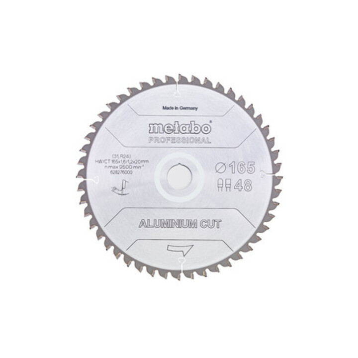 AluminiumCutProf 165 x 1,6/1,2 x 20mm Z48 FZ/TR -5° metabo