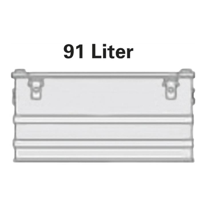 Alutec Aluminiumbox 91l 782x385x379mm m.Gummidichtung 6,1kg m.Stapelecken