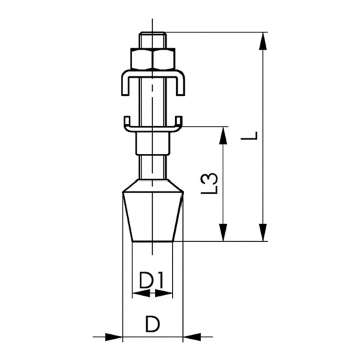 AMF Andrückschraube Nr.6890B 3/M8x63 f.offene Haltearme schwarz