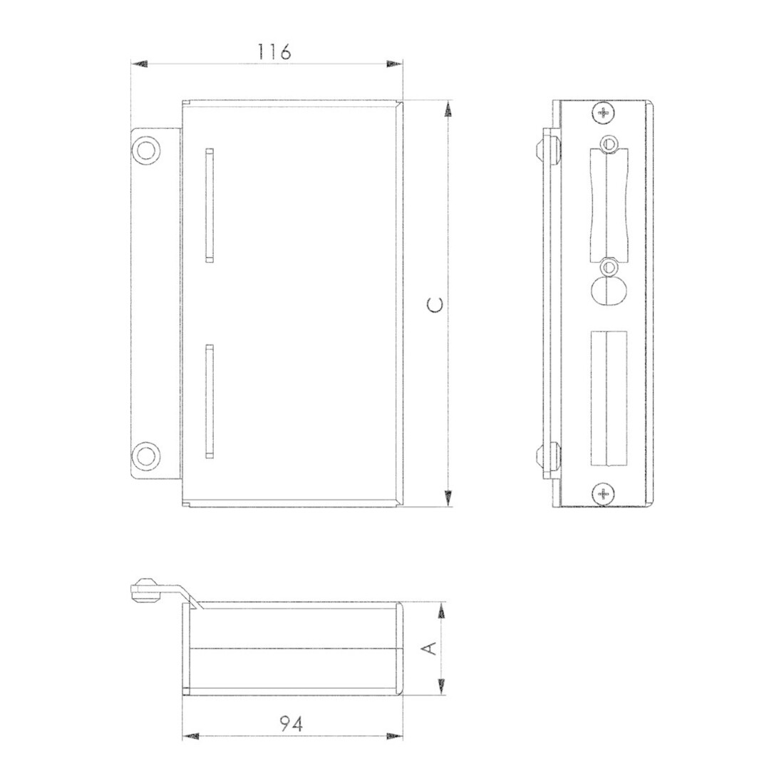 AMF Boîtier de contre-porte 144ETNIG-30 à souder
