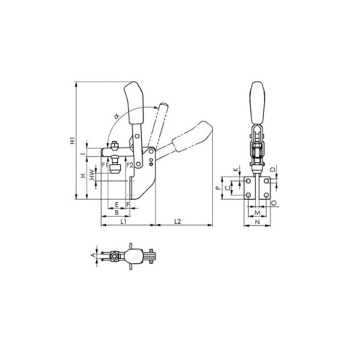AMF Boîtier de fermeture 140D-PZ DIN L/R dimension A 40 dimension B 94,5 dimension C 173mm AMF