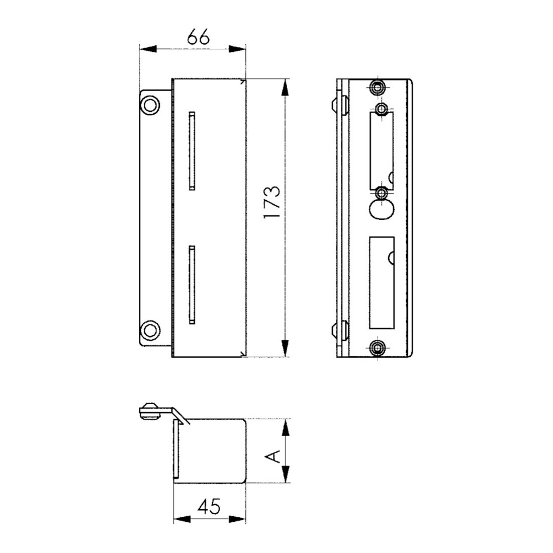 AMF Boîtier de serrure 147B-30 à souder