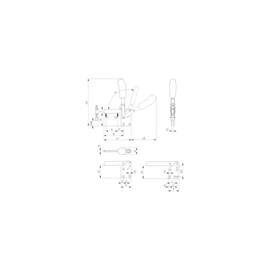 AMF Boîtier de serrure pour portail coulissant 140S DIN L/R dimension A 60 dimension B 94 dimension C 173mm