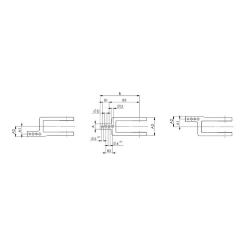 Pince n° 6314Z pour rainure en T 10mm L.80mm AMF