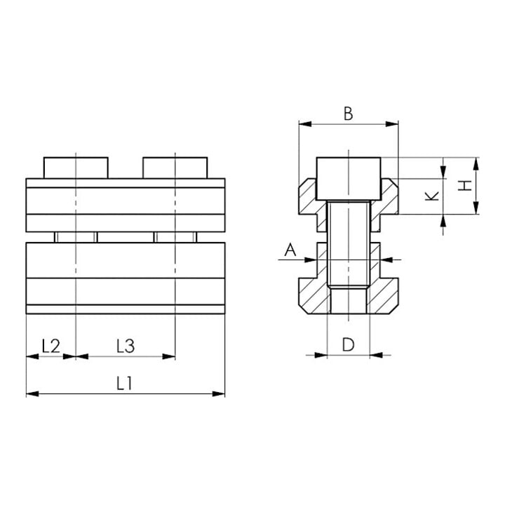 AMF Bride de serrage en U avec nez 9X100 mm