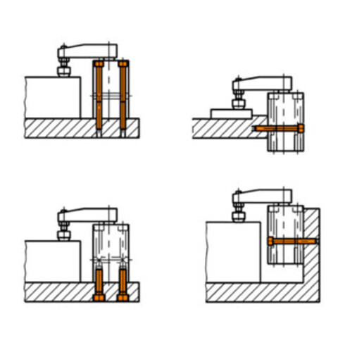 Pinces à fourche AMF DIN 6315B, biseautées