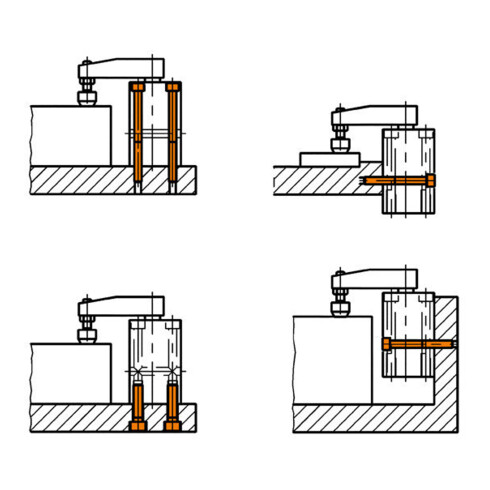 Pinces à fourche AMF DIN 6315B, biseautées