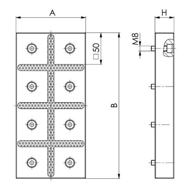 AMF Clé à ergot articulée avec tenon 230/10 mm