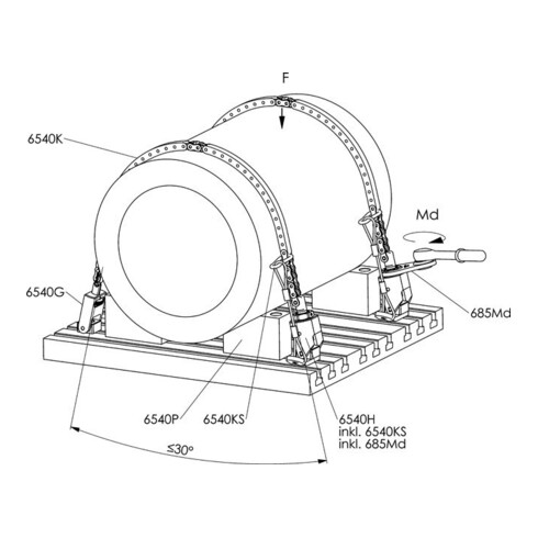 AMF Clé à ergot avec bec 260/270 mm