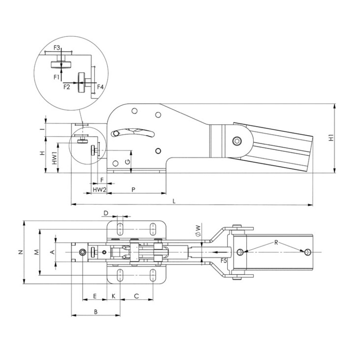 AMF Combi clamp n° 6860P taille 1 pneumatique