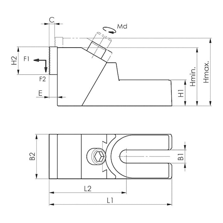 AMF Couvre-latéral rainures en T 6486AO 14 mm