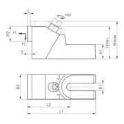 AMF Couvre-latéral rainures en T 6486AO 16mm