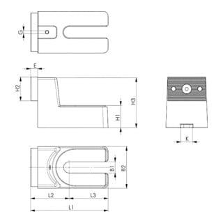 AMF Couvre-latéral rainures en T 6486AS 16mm