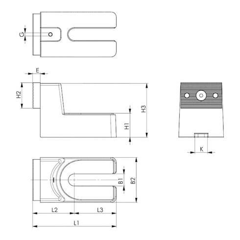 AMF Couvre-latéral rainures en T 6486AS 16mm