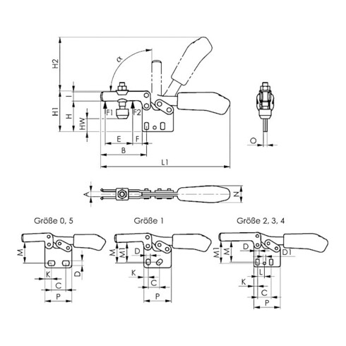 AMF Dispositivi di fissaggio con piede verticale