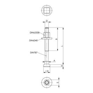 Écrou hexagonal AMF DIN 6331, acier, brillant, forgé