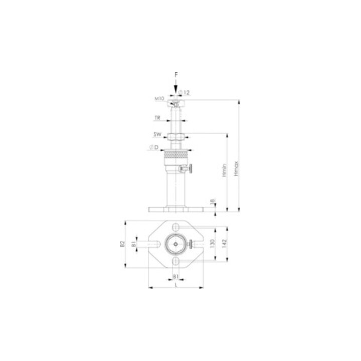 AMF Étau à vis n°6400M Gr.80 avec appui plat et pied magnétique H.60-80mm