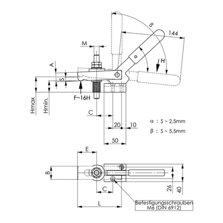 AMF Exzenterspanner Nr.6600 1 m.Endspannung