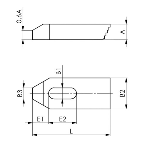 AMF Fer de serrage 6314V avec dents d'escalier longueur 125 mm pour vis de serrage M10