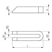 AMF Fer de serrage 6314V avec dents d'escalier longueur 200 mm pour vis de serrage M16 M18-2