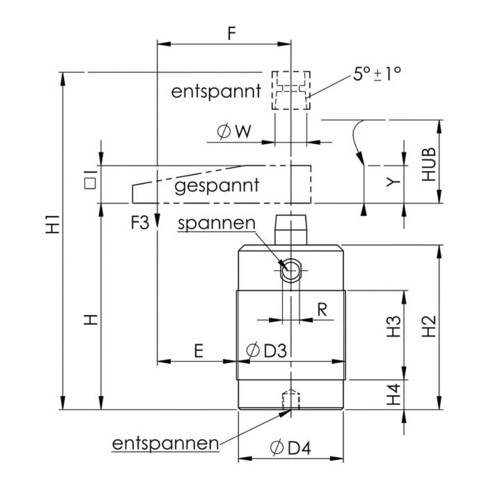 AMF Gabelspanneisen 6315GN mit Nase Nut 11 mm Länge 125 mm