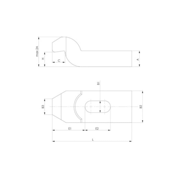 AMF Gabelspanneisen 6315GN mit Nase Nut 14 mm Länge 160 mm