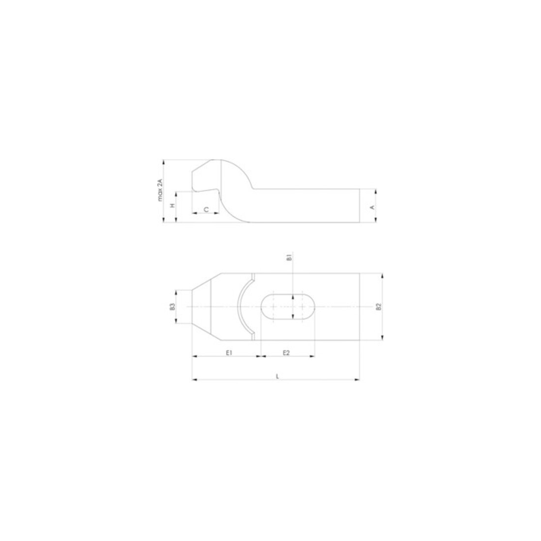 AMF Gabelspanneisen 6315GN mit Nase Nut 14 mm Länge 160 mm