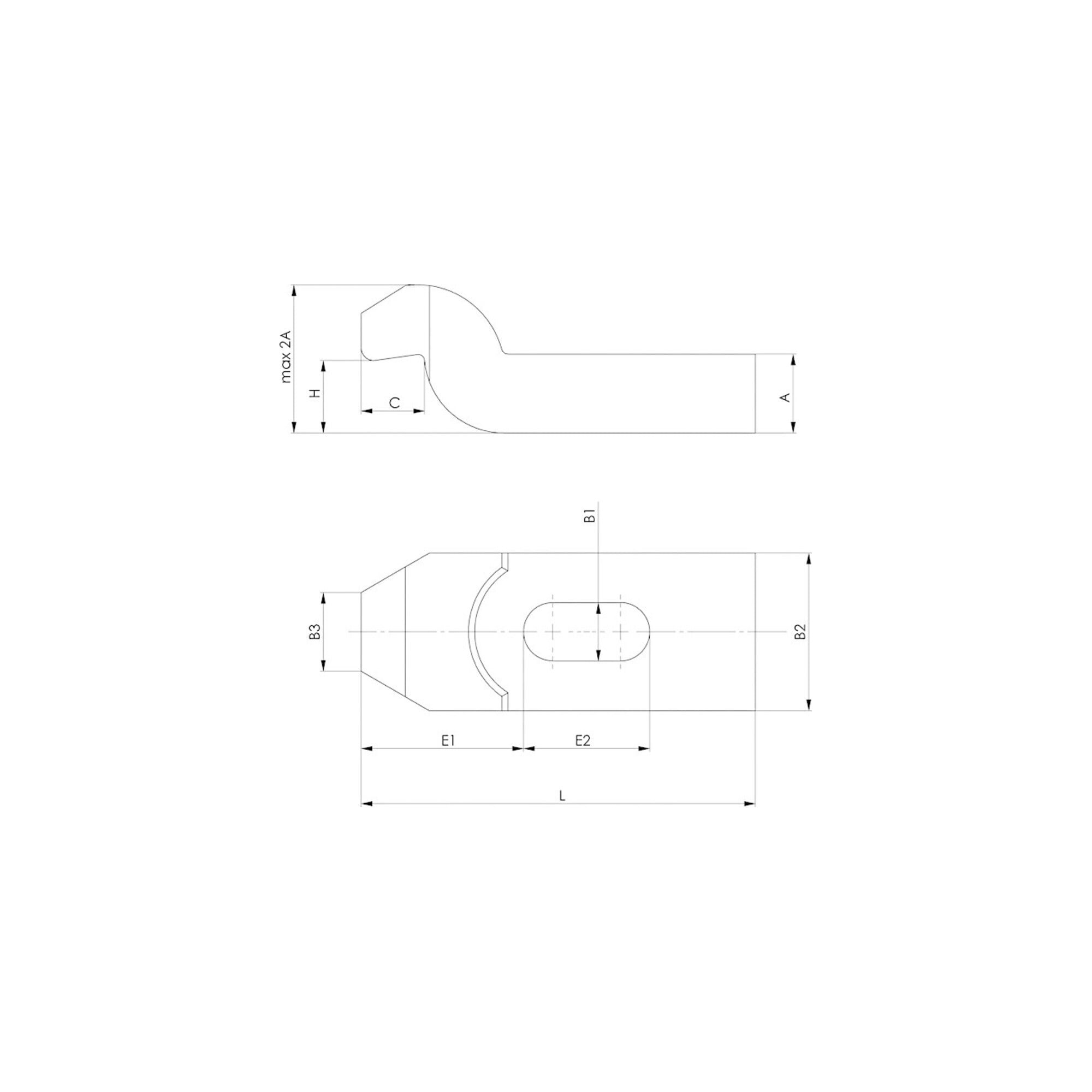 AMF Gabelspanneisen 6315GN mit Nase Nut 22 mm Länge 250 mm
