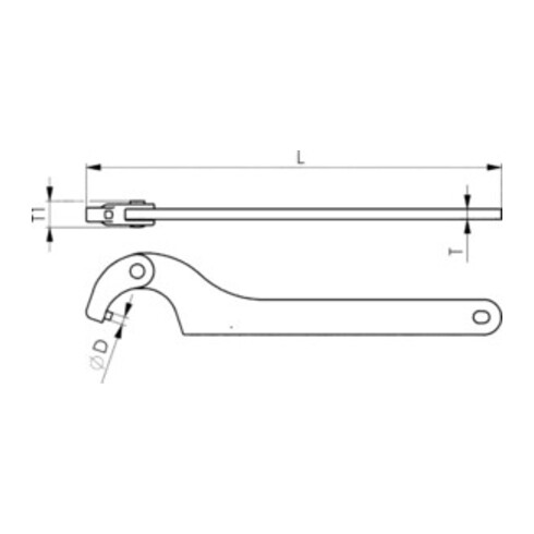 AMF Gelenkhakenschlüssel No.776 C f.AD 60-90mm Zapfen-D. 6mm