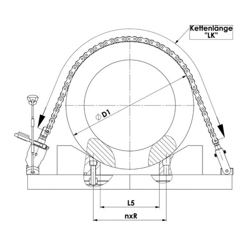 AMF Hakenschlüssel mit Zapfen 155/165 mm