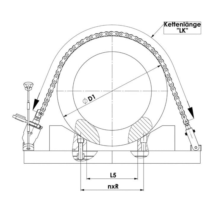 AMF Hakenschlüssel mit Zapfen 155/165 mm