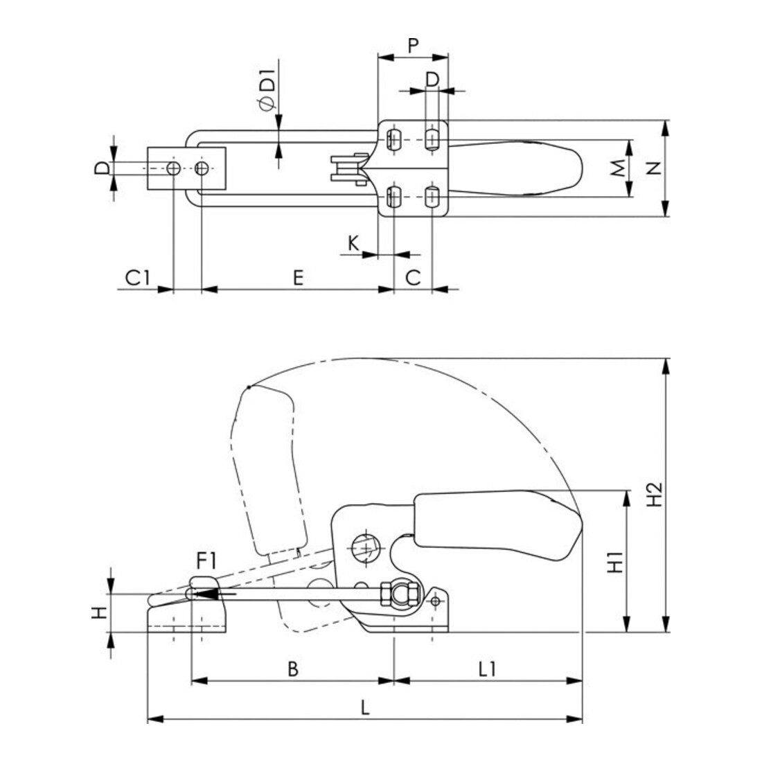 AMF Kraftspanner verschiebbar 7600-22 M10x12