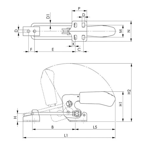 AMF Kraftspanner verschiebbar lang 3