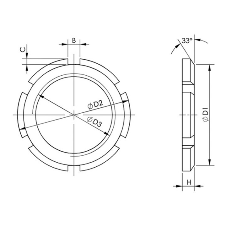 DIN 70852 AMF Nutmutter Feingewinde, Einschraubversion, Stahl verzinkt