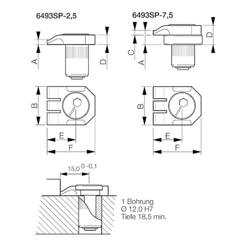 AMF paire de mors de serrage bas taureau avec accessoires