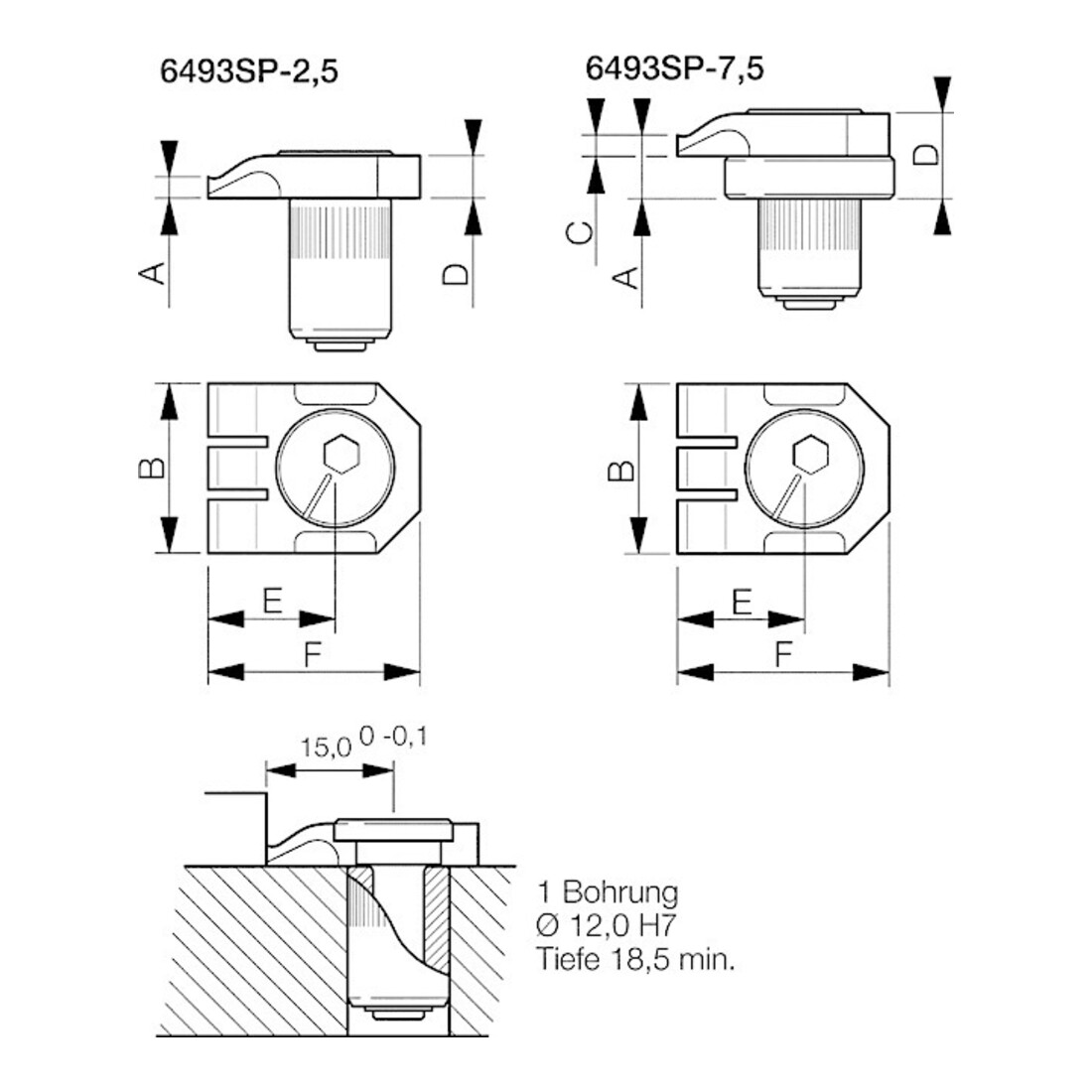 AMF paire de mors de serrage bas taureau avec accessoires