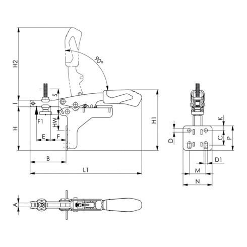 AMF pince horizontale n° 6871 taille 20