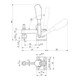 Pince verticale AMF, pied horizontal, inoxydable, No. 6800NI-2