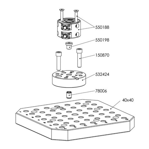 AMF Poignée de porte 419G, acier inoxydable VK8, TS30-50mm, forme ronde