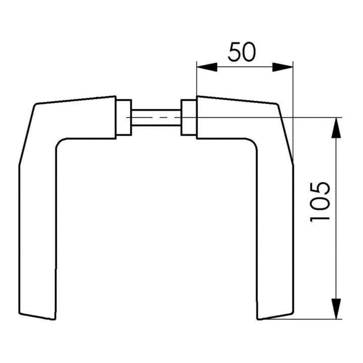 AMF Poignée de porte à trou 418L, F1, VK8, TS 30-50, forme angulaire
