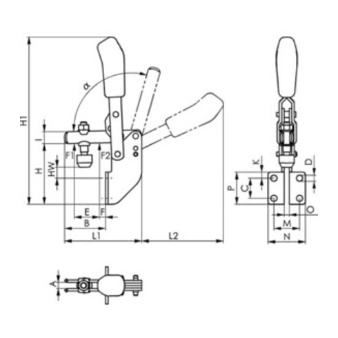 AMF Schlosskasten 140D-PZ DIN L/R Maß A 40 Maß B 94,5 Maß C 173mm AMF