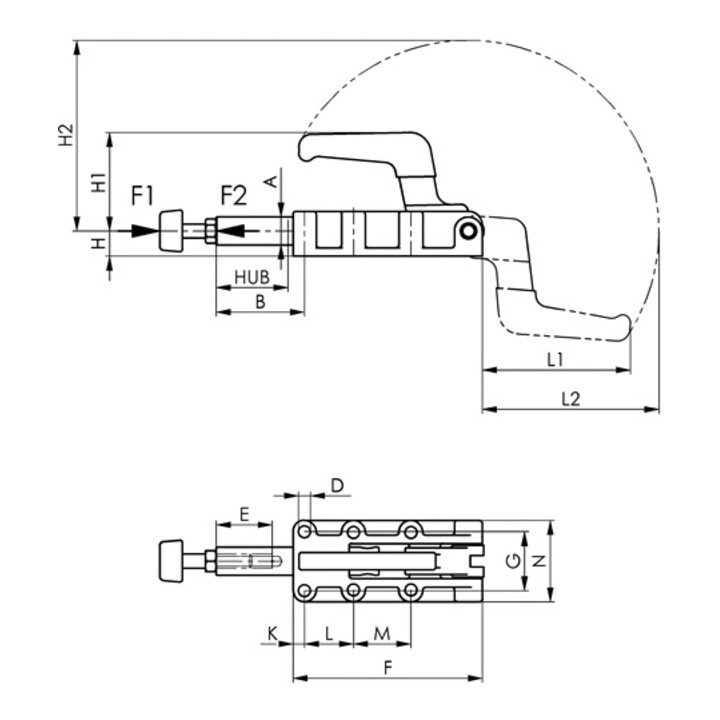 AMF Schubstangenspanner Nr.6842PK Gr.8 massiver Handhebel schwer
